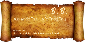 Budaházi Bökény névjegykártya